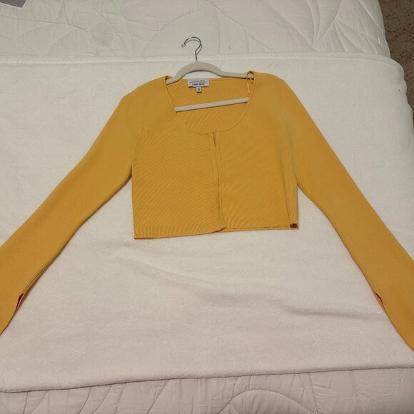 Yellow cropped cardigan - Picture 2 of 2